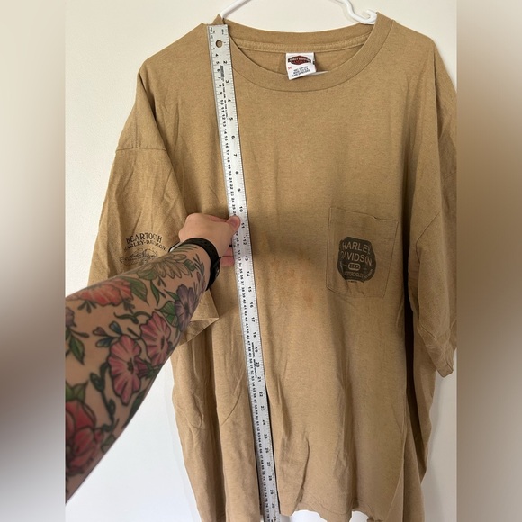 Beartooth Cody, Wyoming Harley Davidson Tan Tshirt - Picture 7 of 7